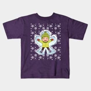 kid doing a snow angel Kids T-Shirt